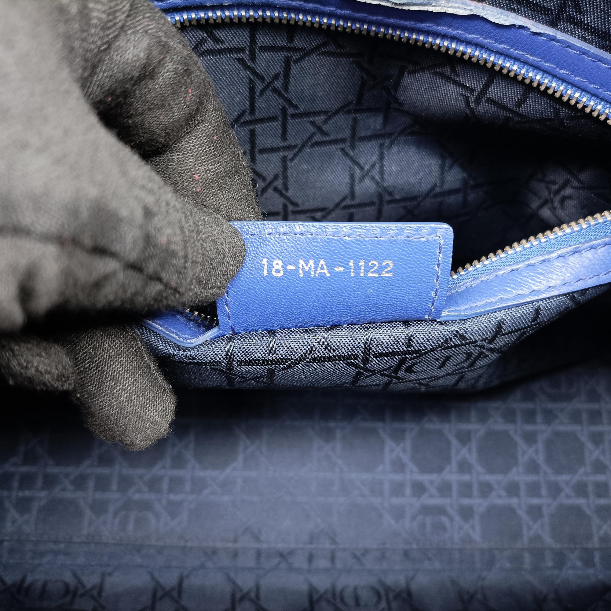 Pre-owned Christian Dior Lady Dior Blue lambskin  handbag | stylenewstar