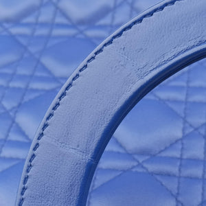 Pre-owned Christian Dior Lady Dior Blue lambskin  handbag | stylenewstar