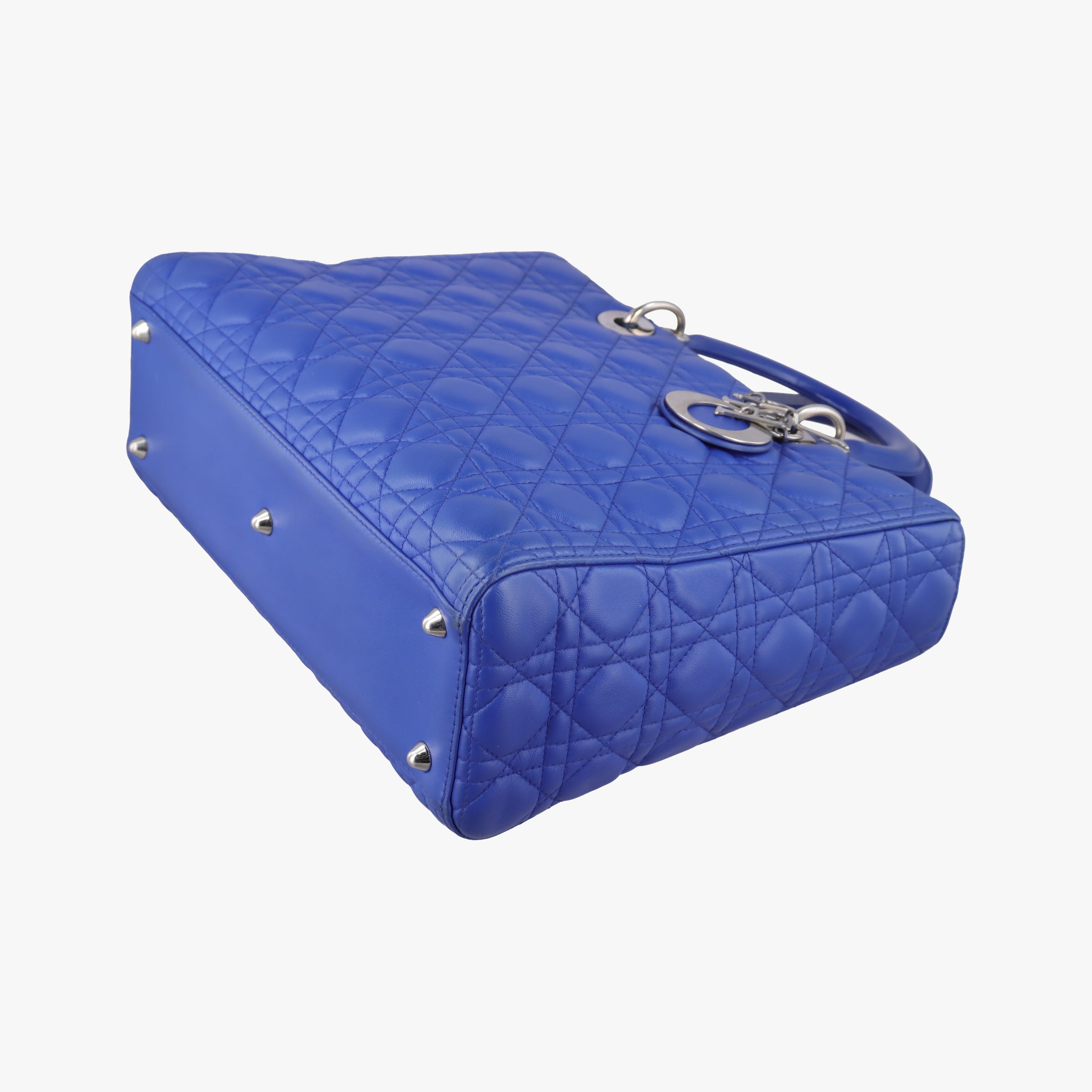 Pre-owned Christian Dior Lady Dior Blue lambskin  handbag | stylenewstar