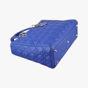 Pre-owned Christian Dior Lady Dior Blue lambskin  handbag | stylenewstar