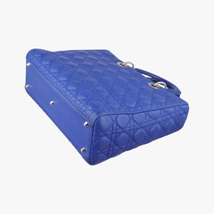 Pre-owned Christian Dior Lady Dior Blue lambskin  handbag | stylenewstar