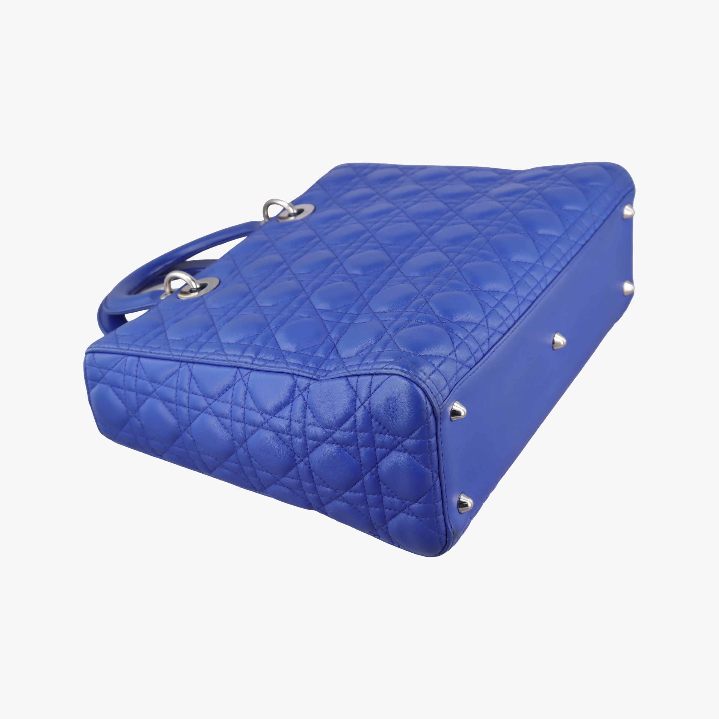 Pre-owned Christian Dior Lady Dior Blue lambskin  handbag | stylenewstar
