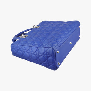 Pre-owned Christian Dior Lady Dior Blue lambskin  handbag | stylenewstar