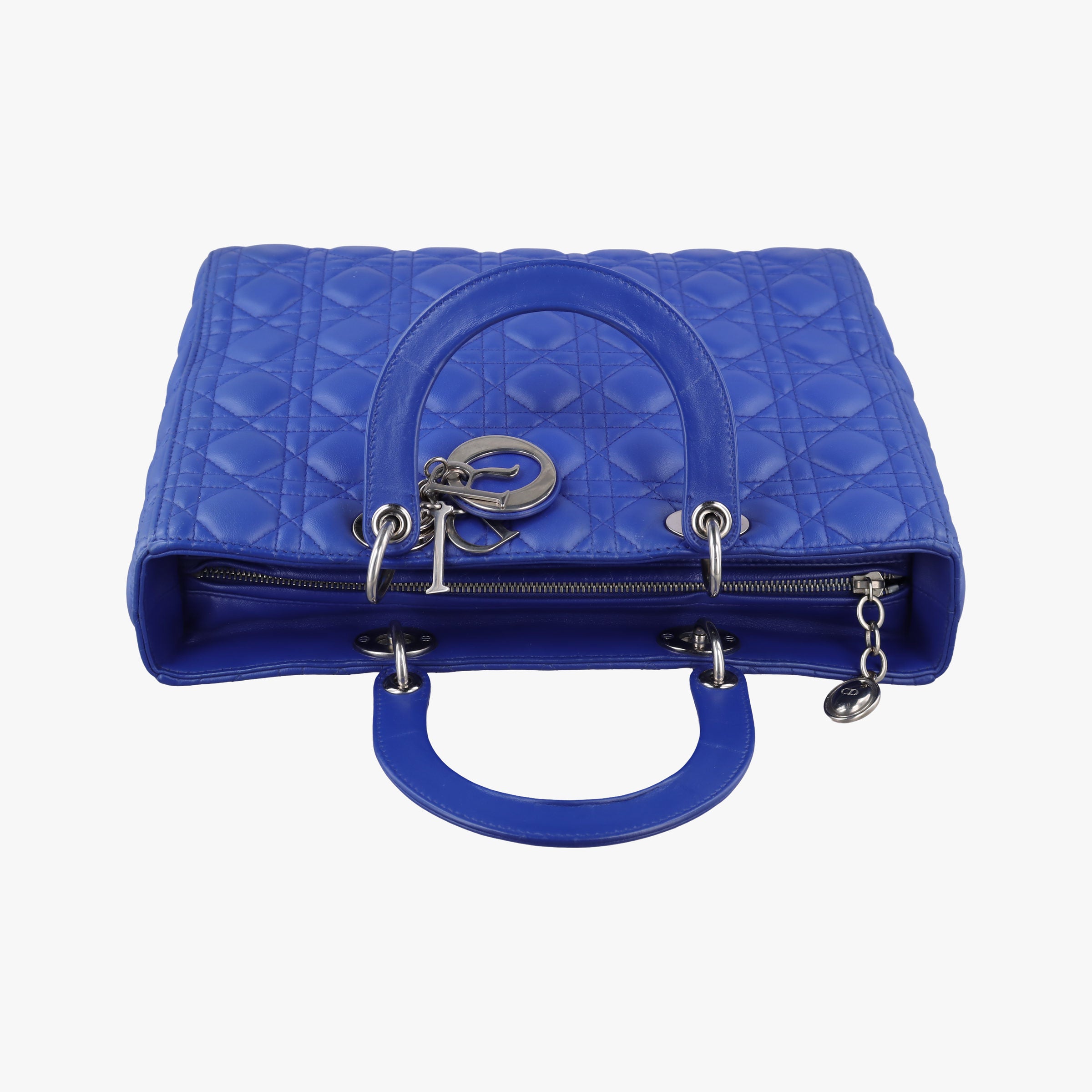 Pre-owned Christian Dior Lady Dior Blue lambskin  handbag | stylenewstar