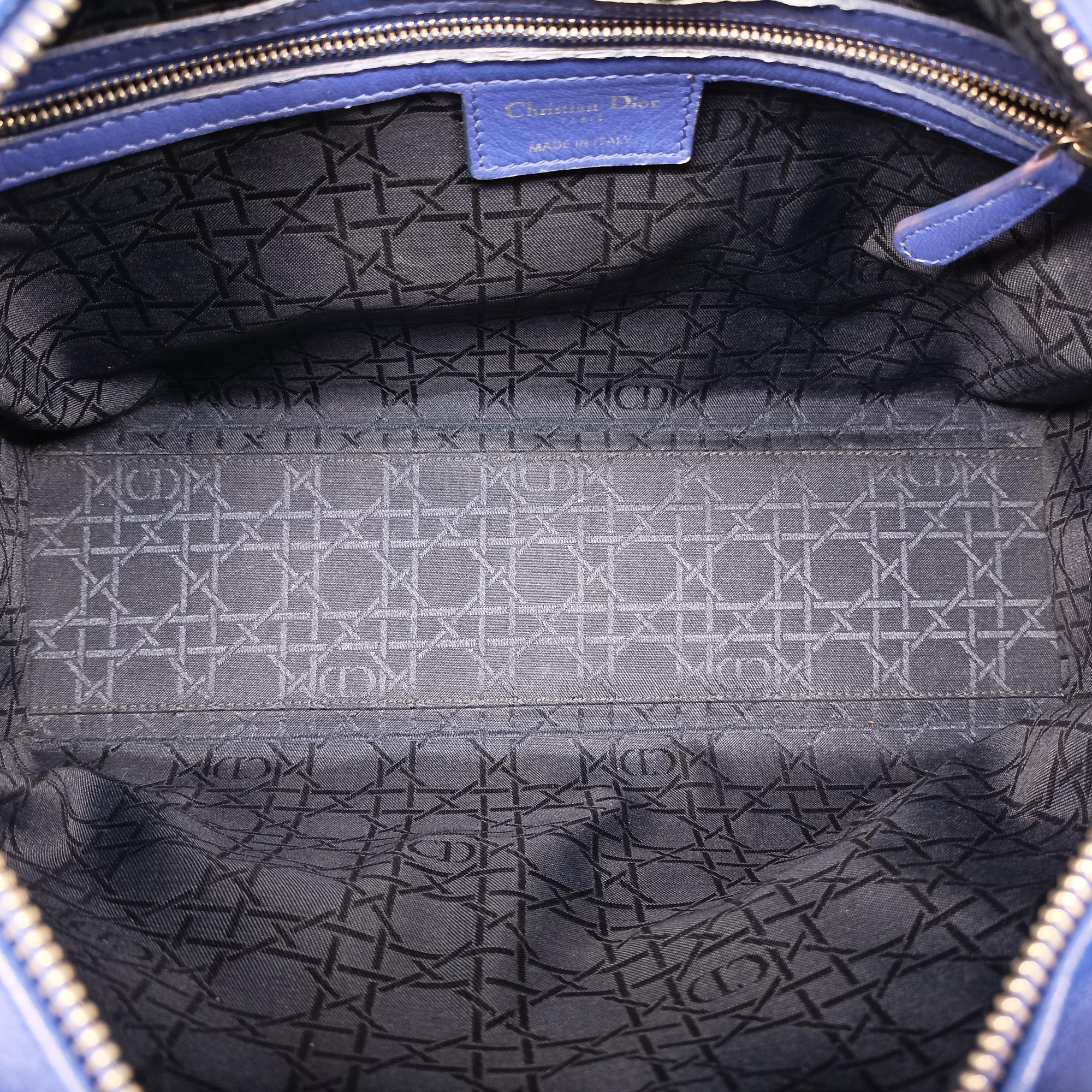 Pre-owned Christian Dior Lady Dior Blue lambskin  handbag | stylenewstar