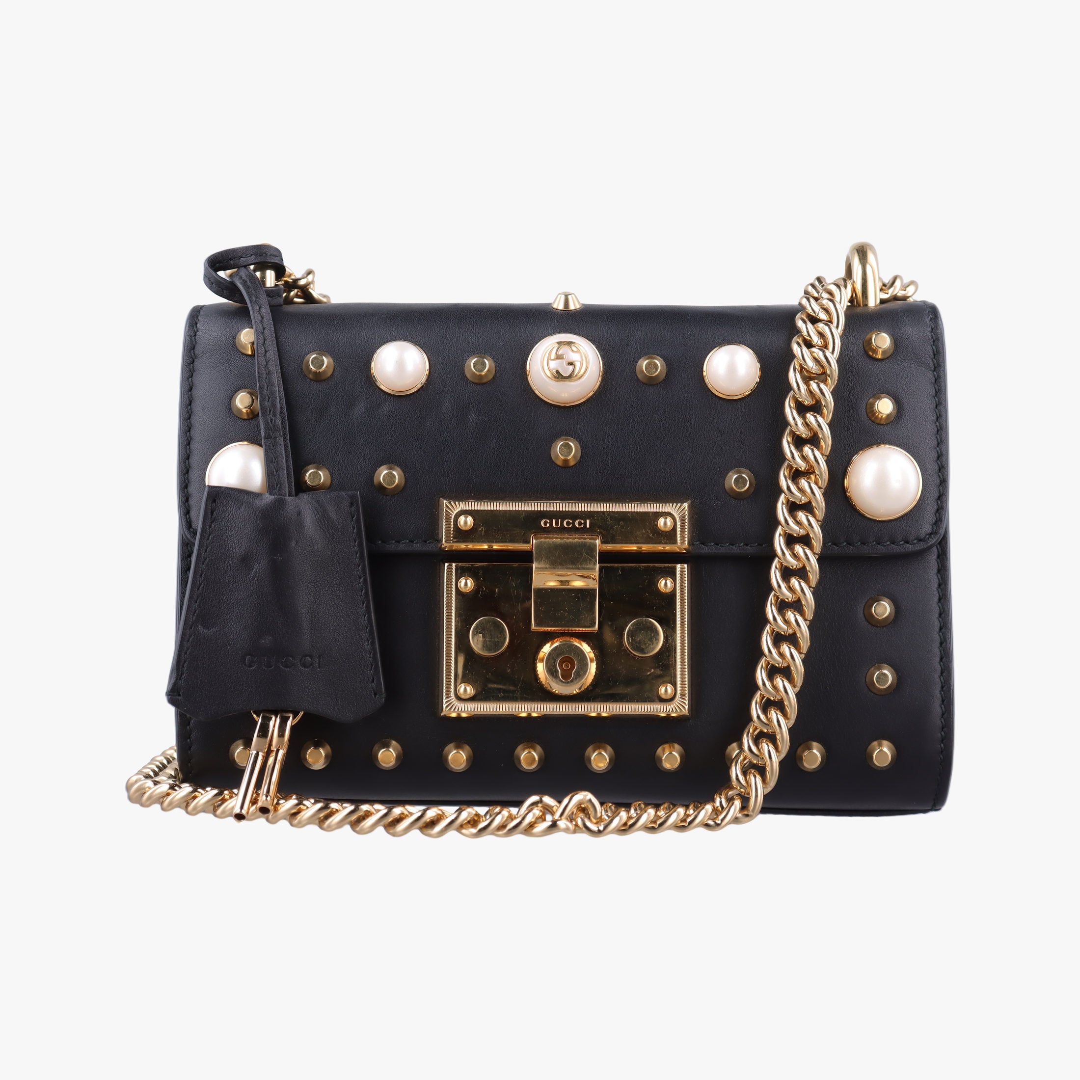 Vintage Gucci Padlock Black Leather 432182 shoulderbag | stylenewstar