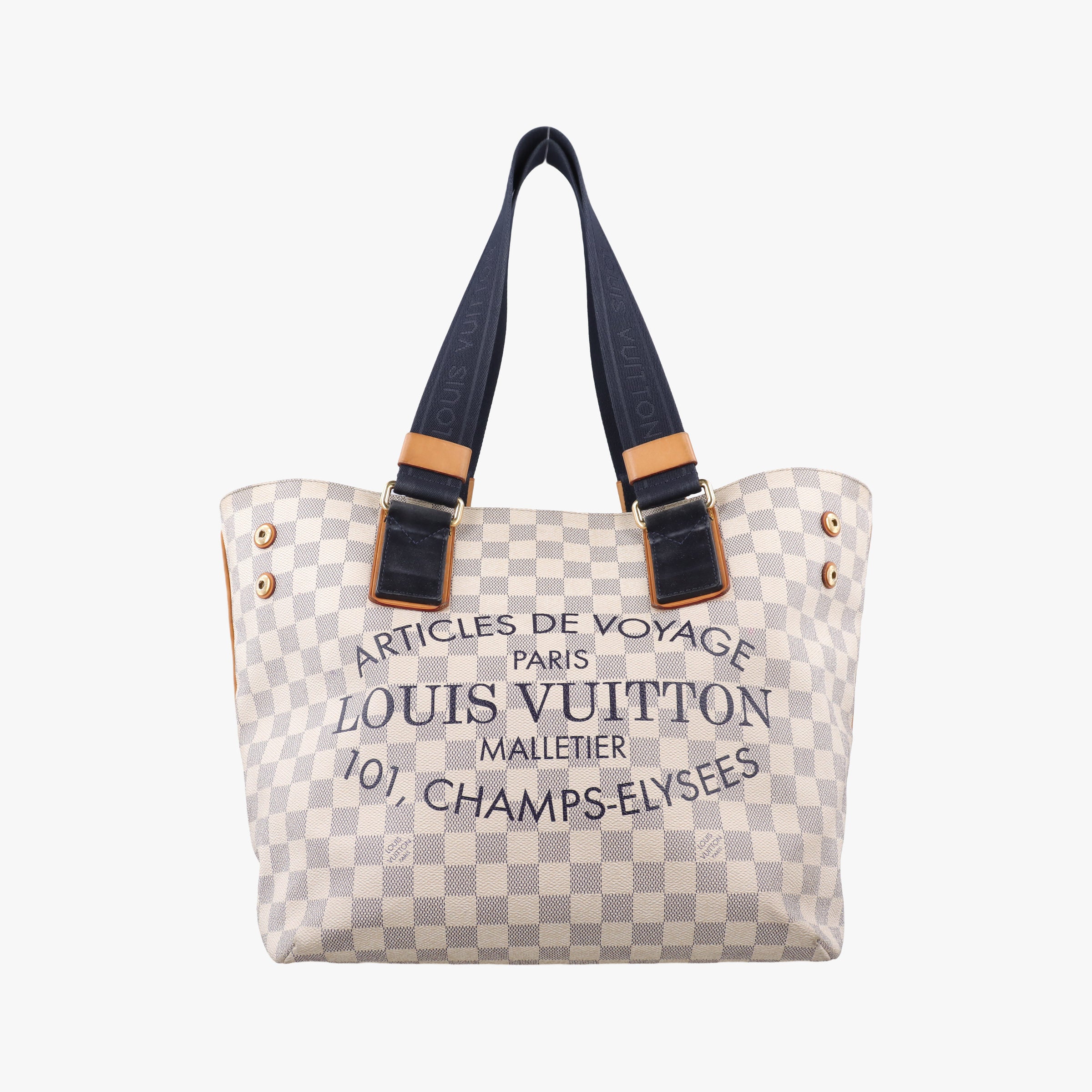 Pre-owned Louis Vuitton Plein Soleil Cabas PM AZUR Damier Canvas N41179 handbag | stylenewstar