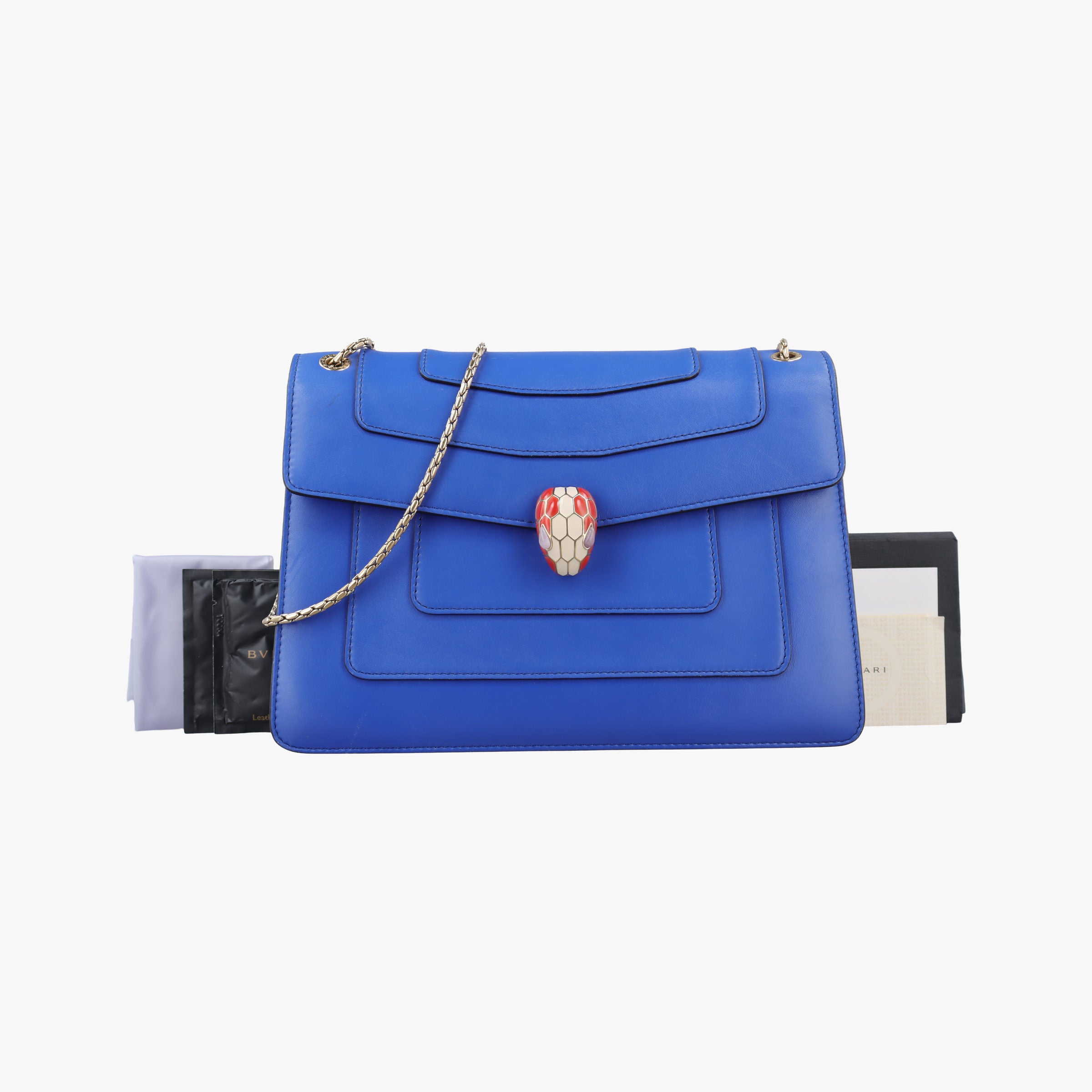 Secondhand Bvlgari SERPENTI FOREVER Blue leather  shoulderbag | stylenewstar