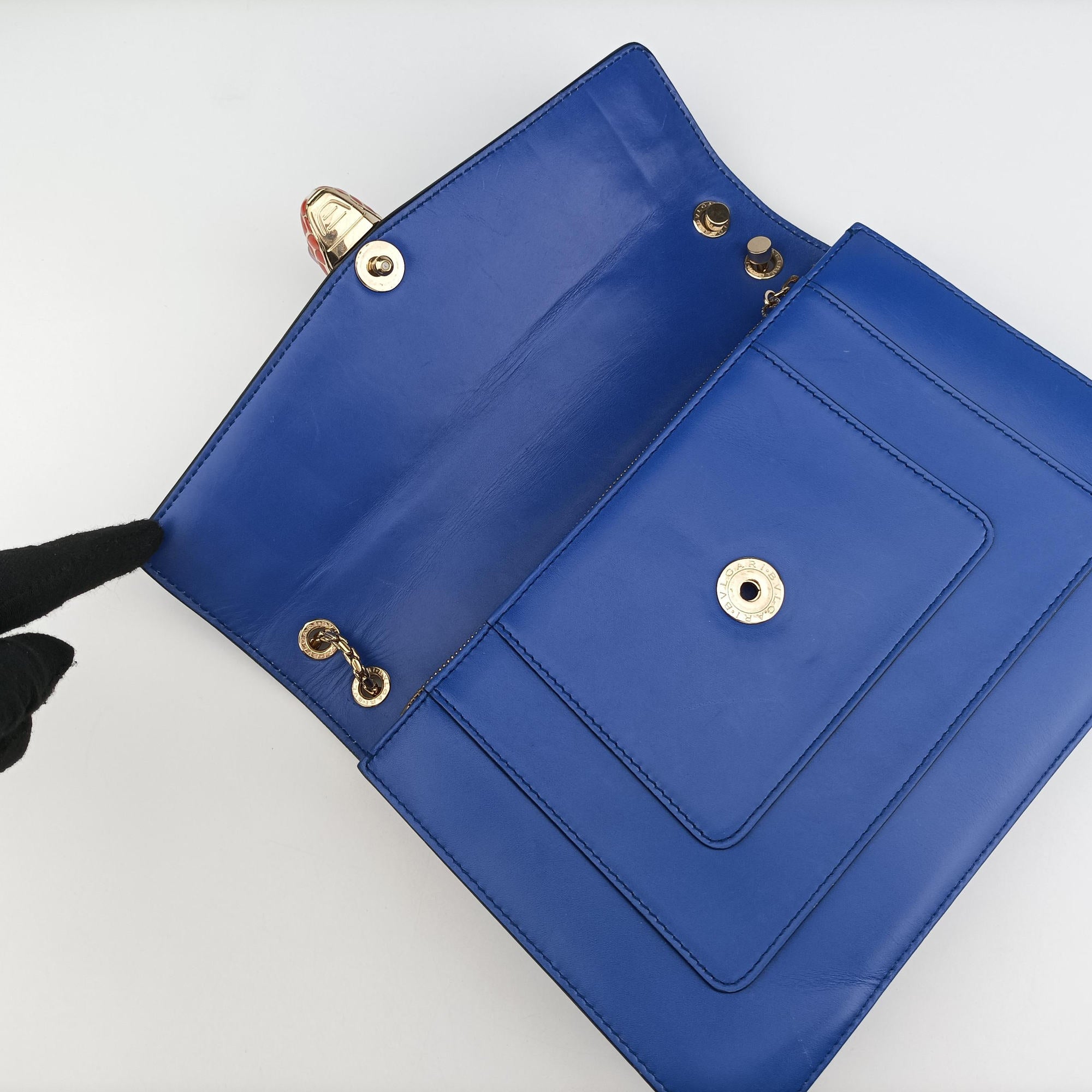 Secondhand Bvlgari SERPENTI FOREVER Blue leather  shoulderbag | stylenewstar