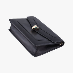 Pre-owned Bvlgari SERPENTI FOREVER Black Leather  shoulderbag | stylenewstar