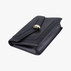 Pre-owned Bvlgari SERPENTI FOREVER Black Leather  shoulderbag | stylenewstar