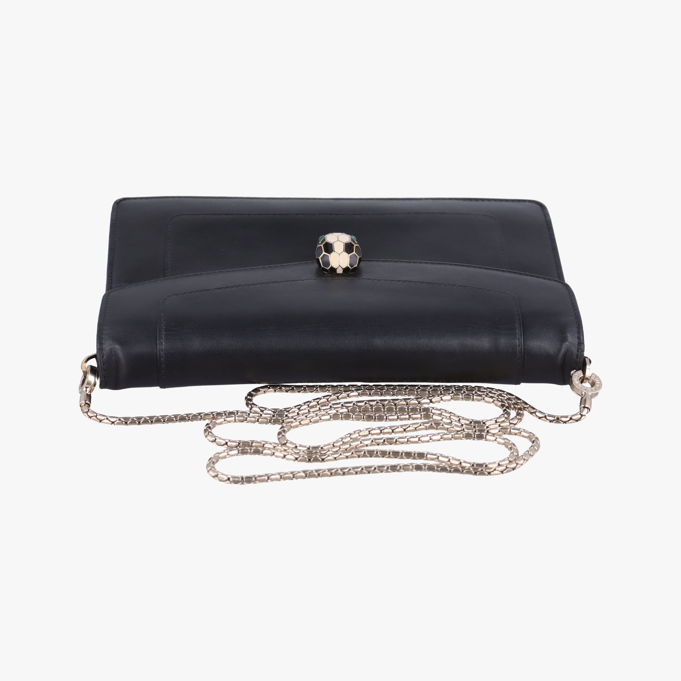Pre-owned Bvlgari SERPENTI FOREVER Black Leather  shoulderbag | stylenewstar