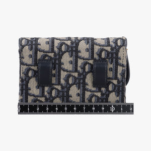 Vintage Christian Dior Saddle Navy×Gray jacquard  shoulderbag | stylenewstar