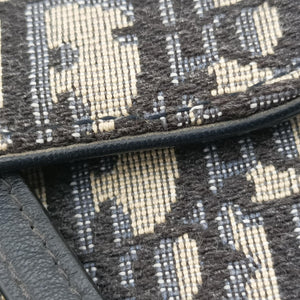 Vintage Christian Dior Saddle Navy×Gray jacquard  shoulderbag | stylenewstar