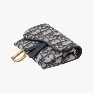 Vintage Christian Dior Saddle Navy×Gray jacquard  shoulderbag | stylenewstar