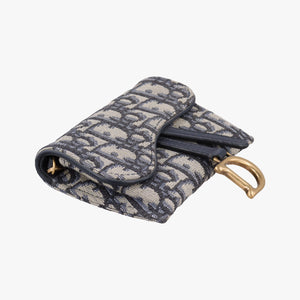 Vintage Christian Dior Saddle Navy×Gray jacquard  shoulderbag | stylenewstar