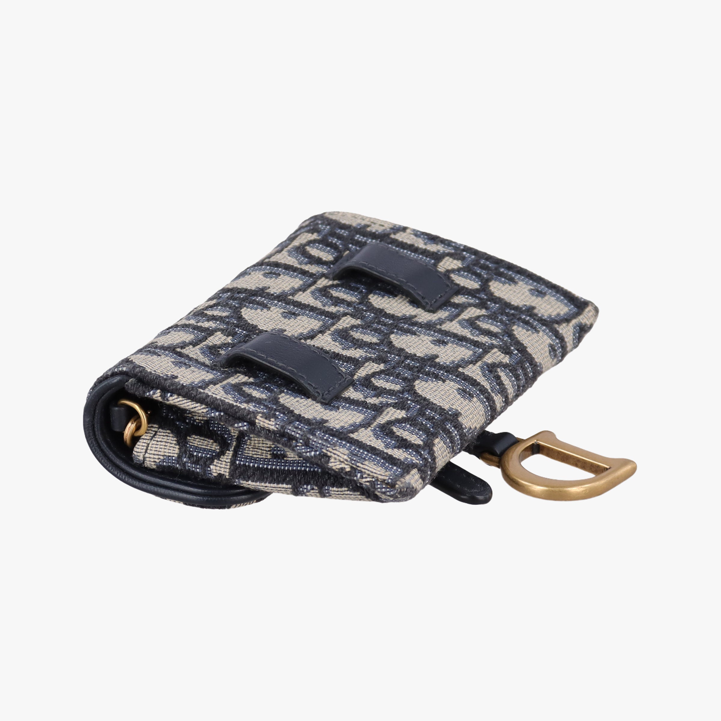Vintage Christian Dior Saddle Navy×Gray jacquard  shoulderbag | stylenewstar