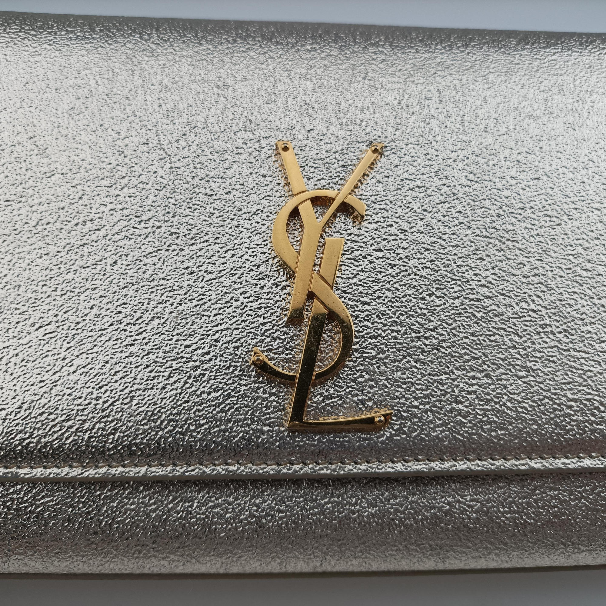 Pre-owned Yves Saint Laurent KATE Golden Leather 364021 shoulderbag | stylenewstar