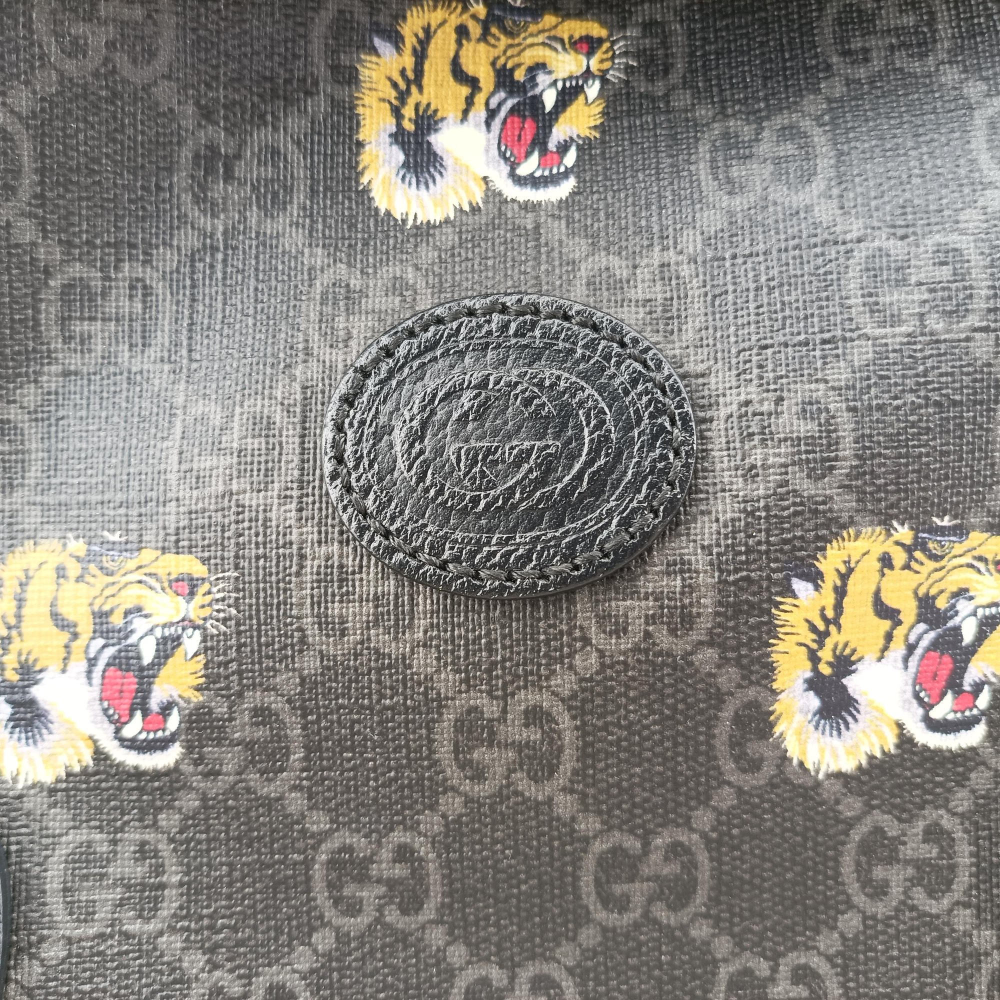Secondhand Gucci Interlocking G Black GG Supreme Canvas × Leather 696013 backpack/rucksack | stylenewstar