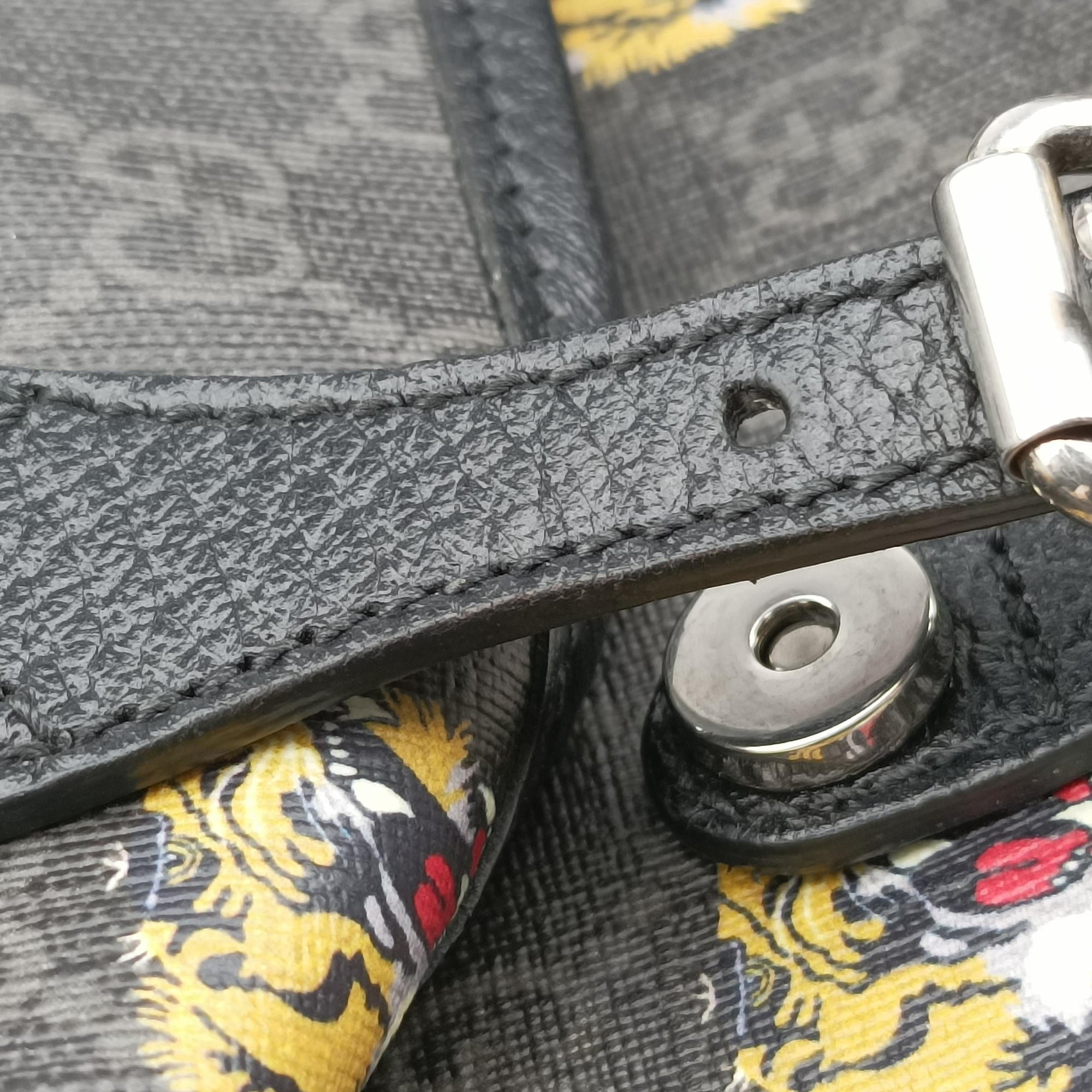 Secondhand Gucci Interlocking G Black GG Supreme Canvas × Leather 696013 backpack/rucksack | stylenewstar