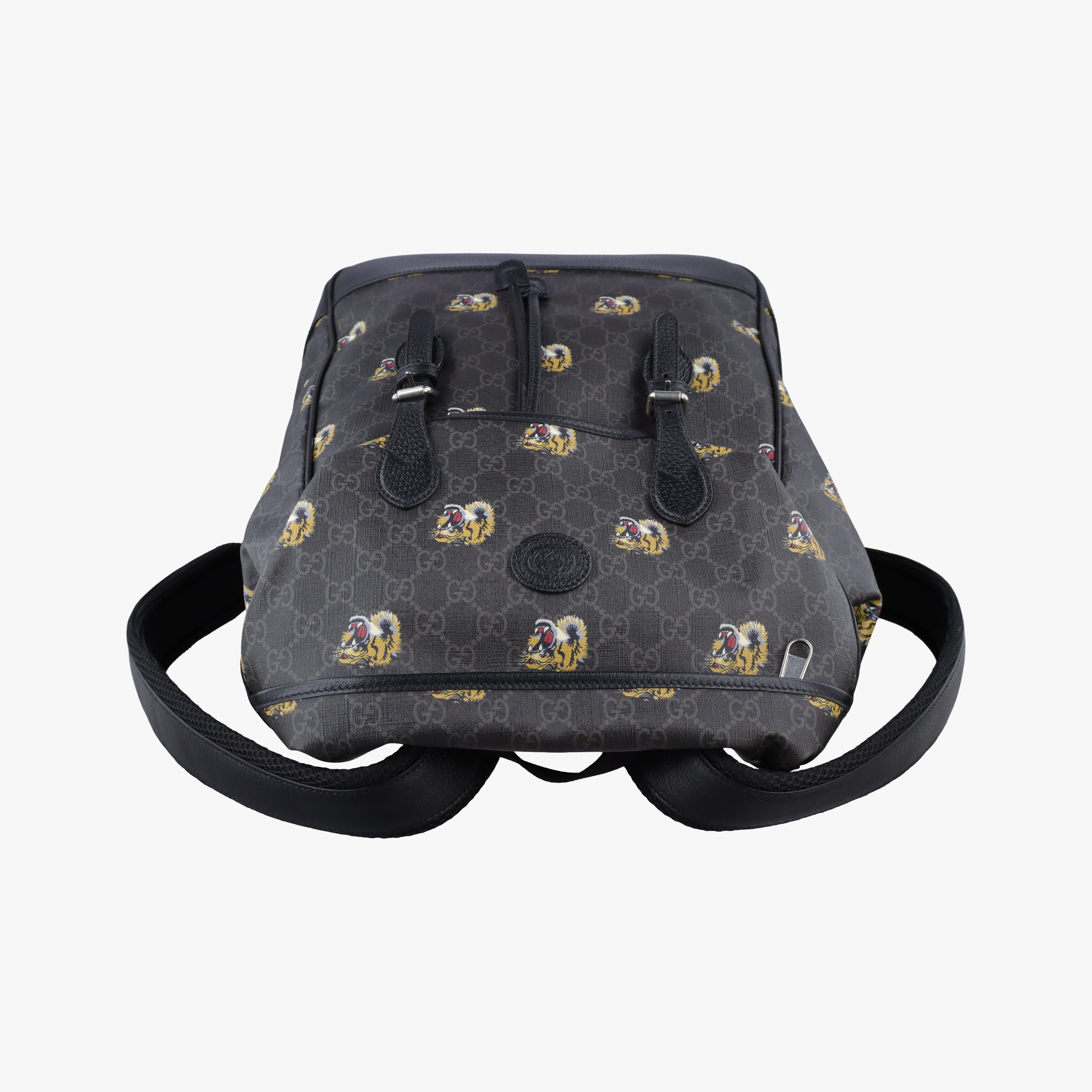 Secondhand Gucci Interlocking G Black GG Supreme Canvas × Leather 696013 backpack/rucksack | stylenewstar