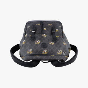 Secondhand Gucci Interlocking G Black GG Supreme Canvas × Leather 696013 backpack/rucksack | stylenewstar