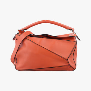 Pre-owned Loewe Puzzle Bag Medium Orange Leather  shoulderbag | stylenewstar