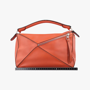 Pre-owned Loewe Puzzle Bag Medium Orange Leather  shoulderbag | stylenewstar