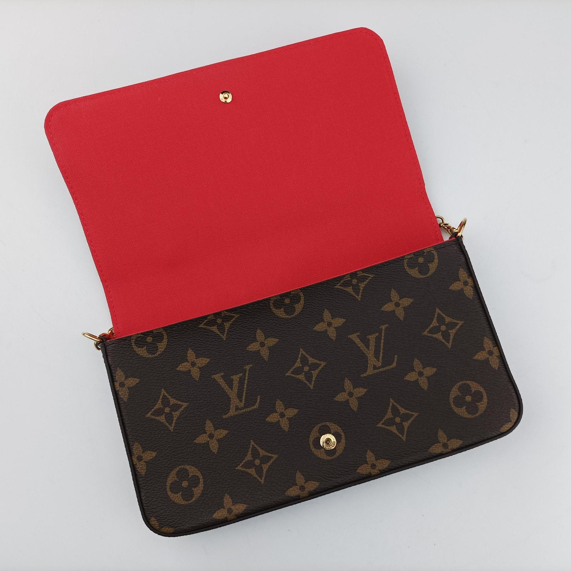 Pre-owned Louis Vuitton 2022 Christmas Animation China Chengdu Pochette Felicie Brown×multi Monogram Coated Canvas  crossbodybag | stylenewstar