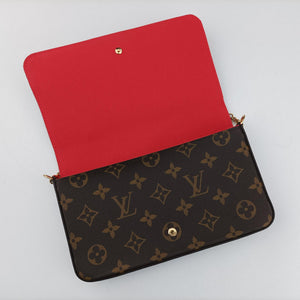 Pre-owned Louis Vuitton 2022 Christmas Animation China Chengdu Pochette Felicie Brown×multi Monogram Coated Canvas  crossbodybag | stylenewstar