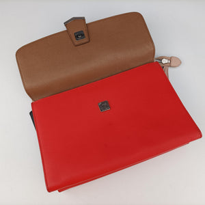 Secondhand Fendi Demi Jour Red × Brown Leather 8BT222 shoulderbag | stylenewstar
