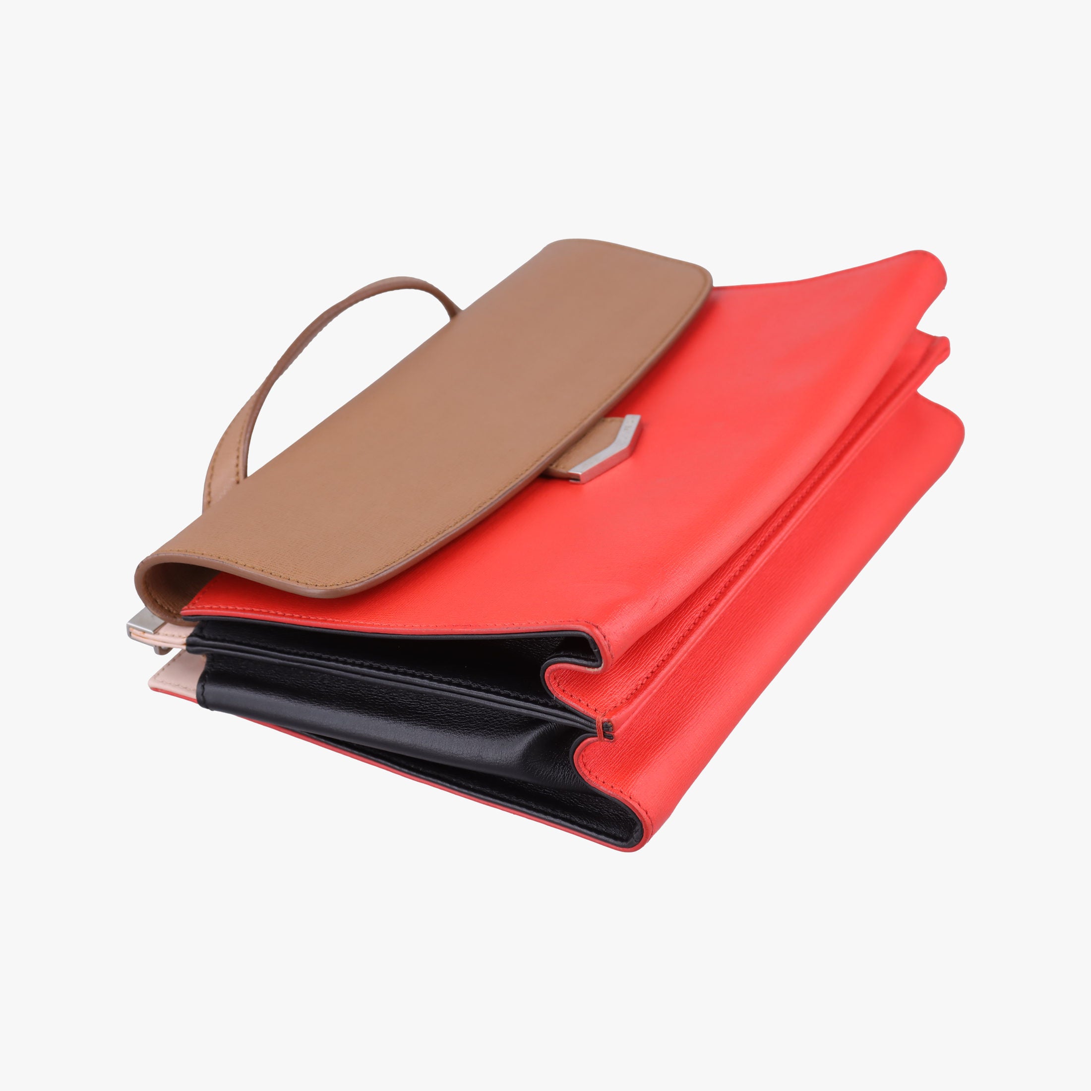 Secondhand Fendi Demi Jour Red × Brown Leather 8BT222 shoulderbag | stylenewstar