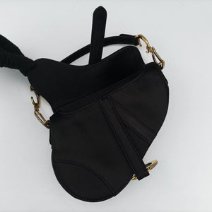 Secondhand Christian Dior Saddle bag Black Silk  handbag | stylenewstar