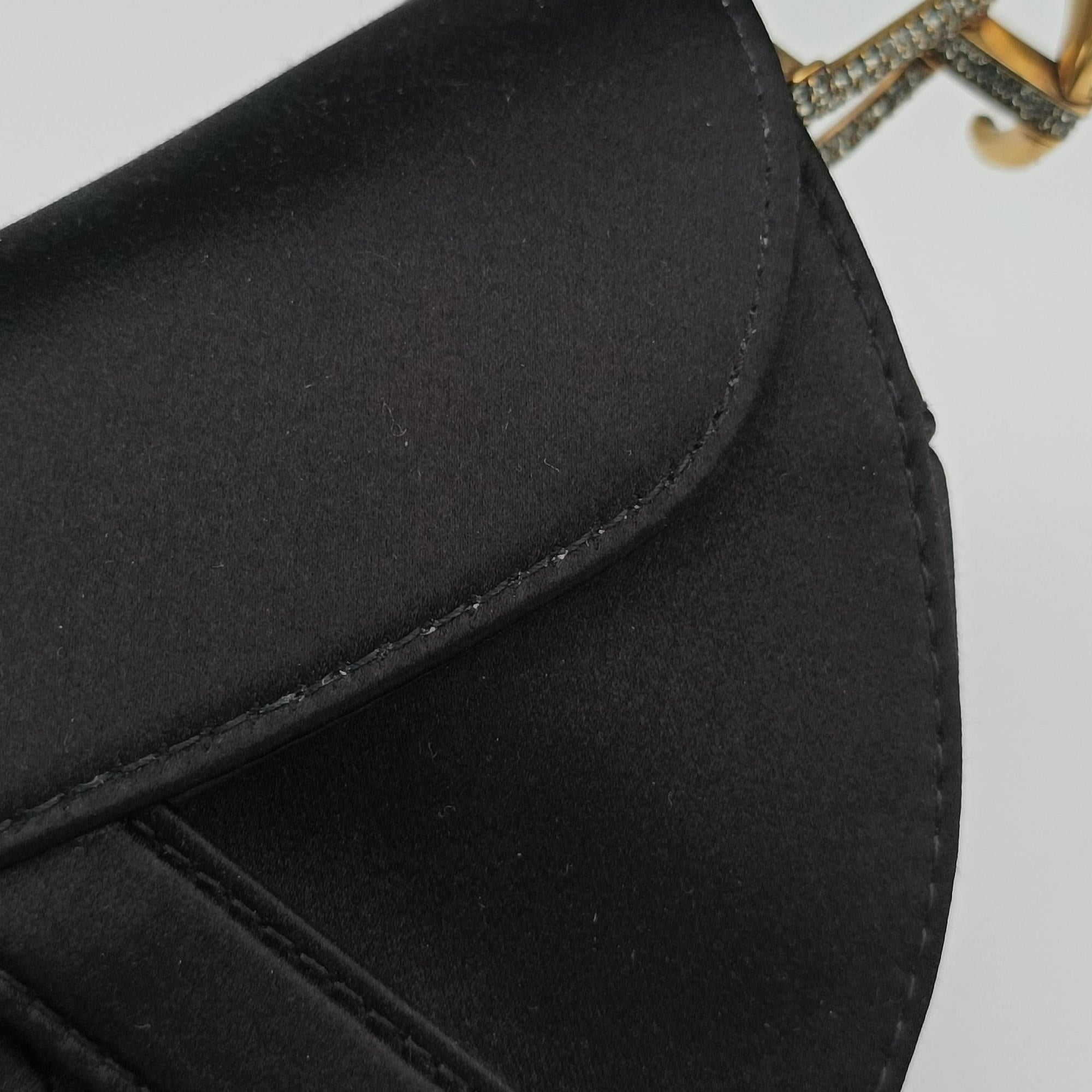 Secondhand Christian Dior Saddle bag Black Silk  handbag | stylenewstar