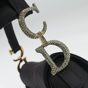 Secondhand Christian Dior Saddle bag Black Silk  handbag | stylenewstar