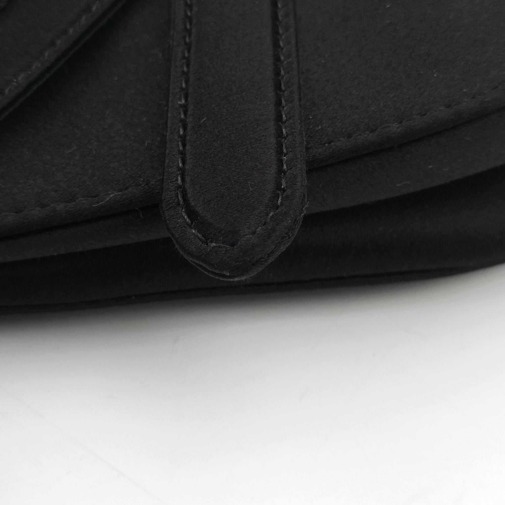 Secondhand Christian Dior Saddle bag Black Silk  handbag | stylenewstar