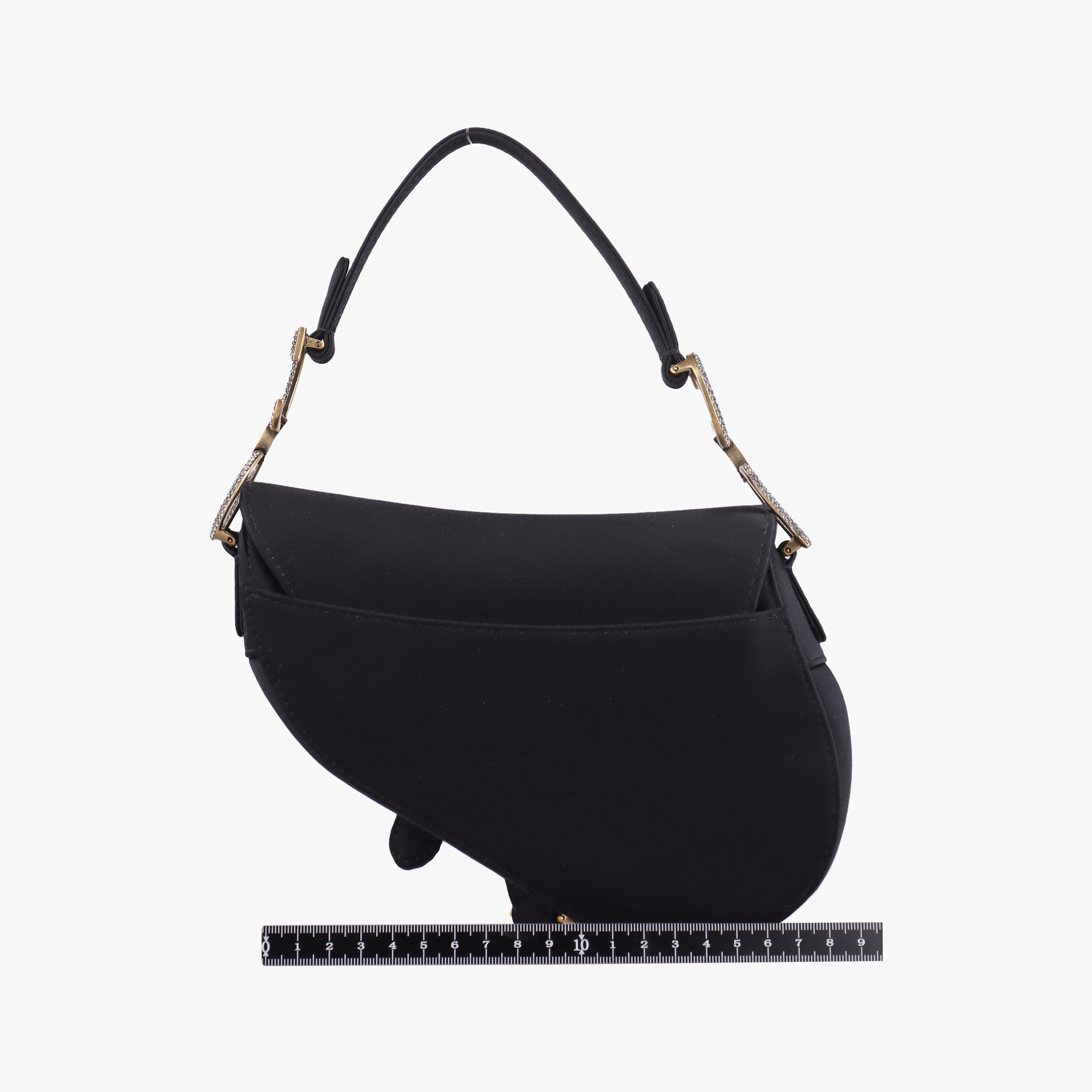 Secondhand Christian Dior Saddle bag Black Silk  handbag | stylenewstar