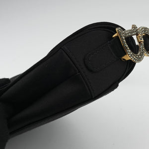 Secondhand Christian Dior Saddle bag Black Silk  handbag | stylenewstar