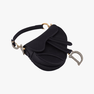 Secondhand Christian Dior Saddle bag Black Silk  handbag | stylenewstar