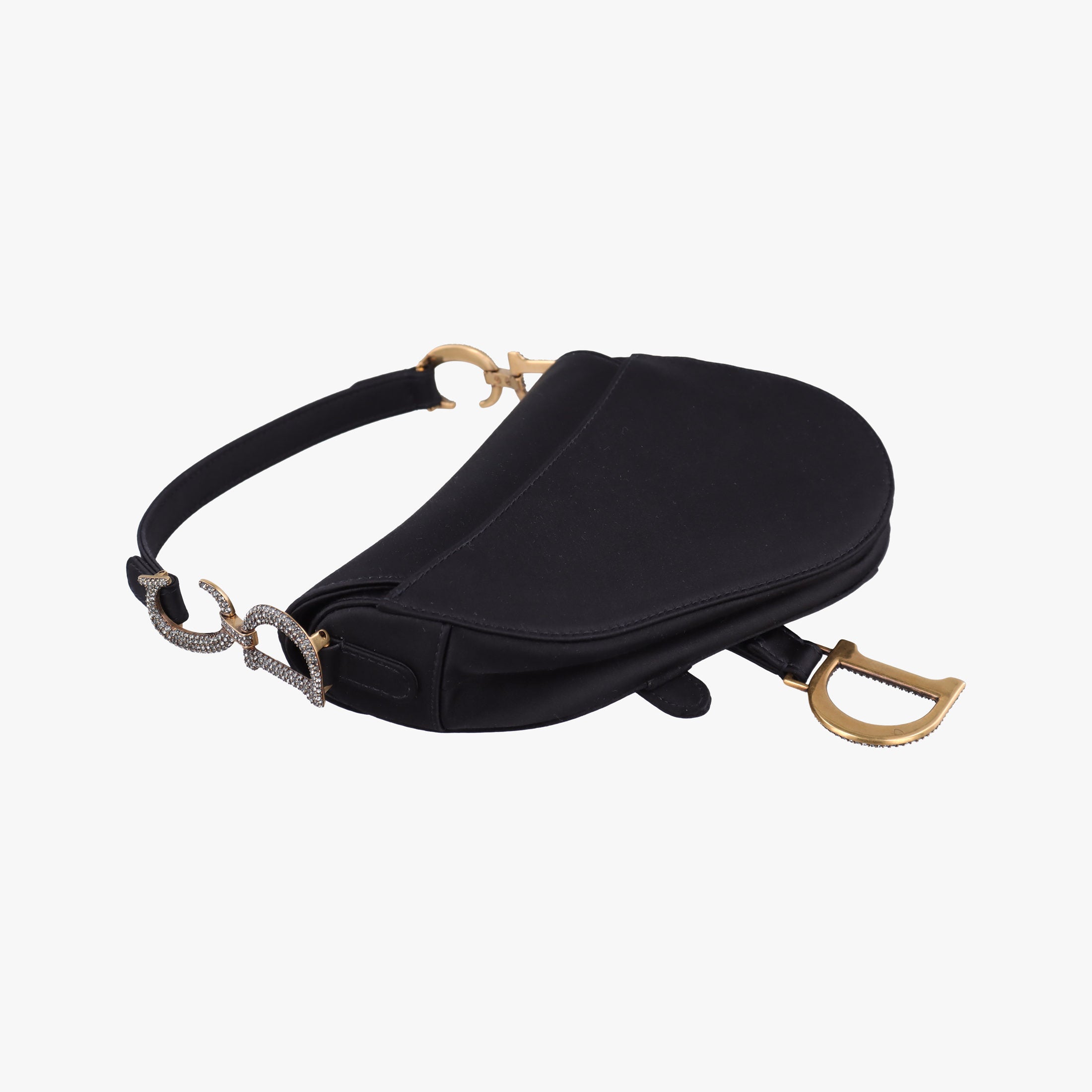 Secondhand Christian Dior Saddle bag Black Silk  handbag | stylenewstar