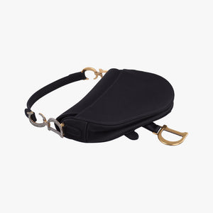 Secondhand Christian Dior Saddle bag Black Silk  handbag | stylenewstar