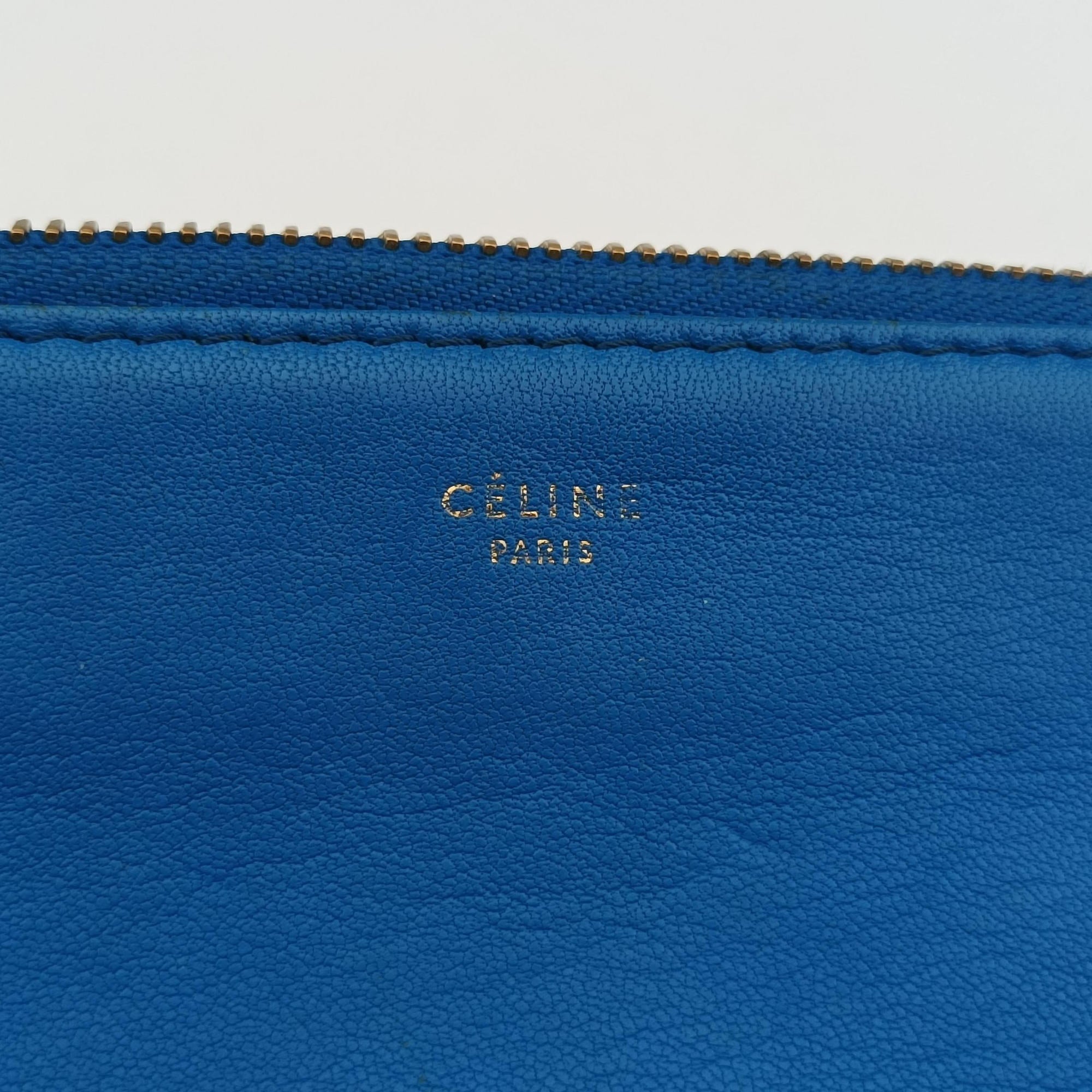 Pre-owned Celine TRIO Blue Leather  shoulderbag | stylenewstar
