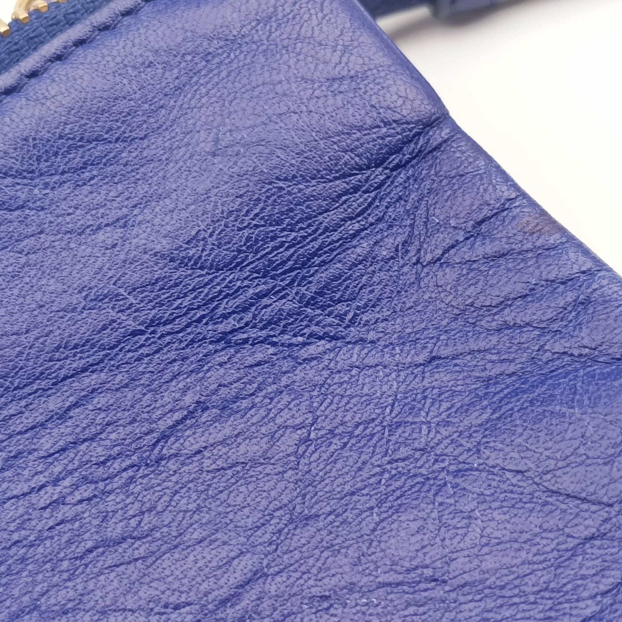 Vintage Celine TRIO Blue Leather  shoulderbag | stylenewstar
