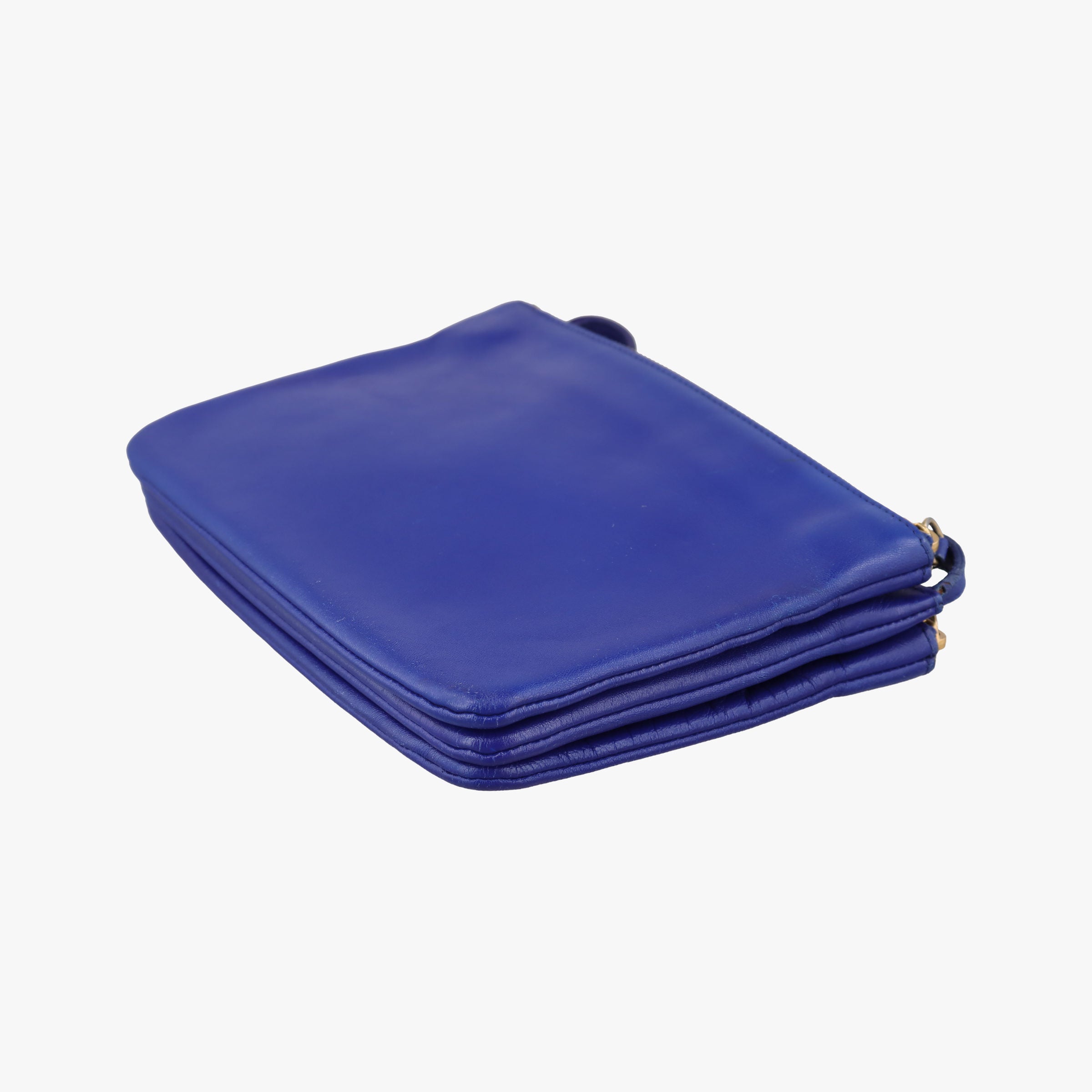 Vintage Celine TRIO Blue Leather  shoulderbag | stylenewstar