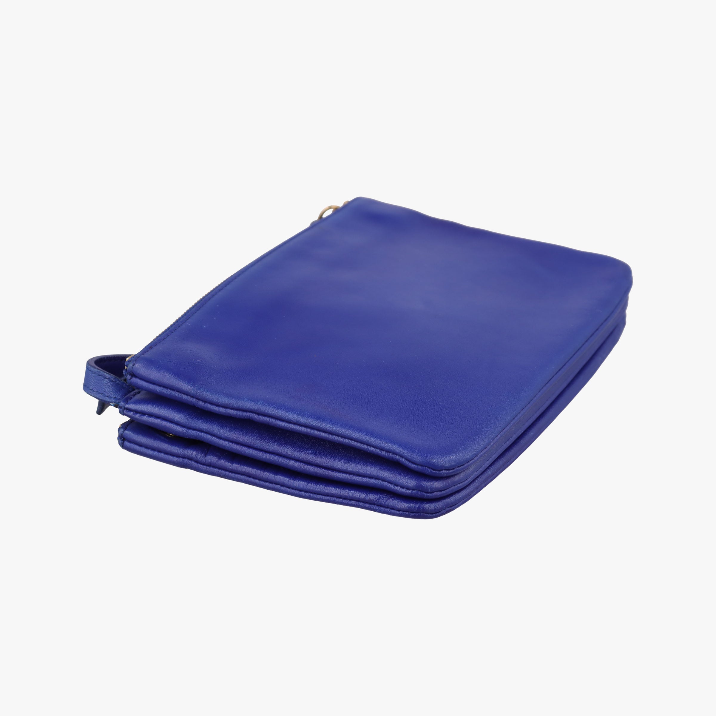 Vintage Celine TRIO Blue Leather  shoulderbag | stylenewstar