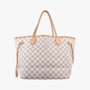 Pre-owned Louis Vuitton Neverfull MM Azur Damier Canvas N51107 handbag | stylenewstar