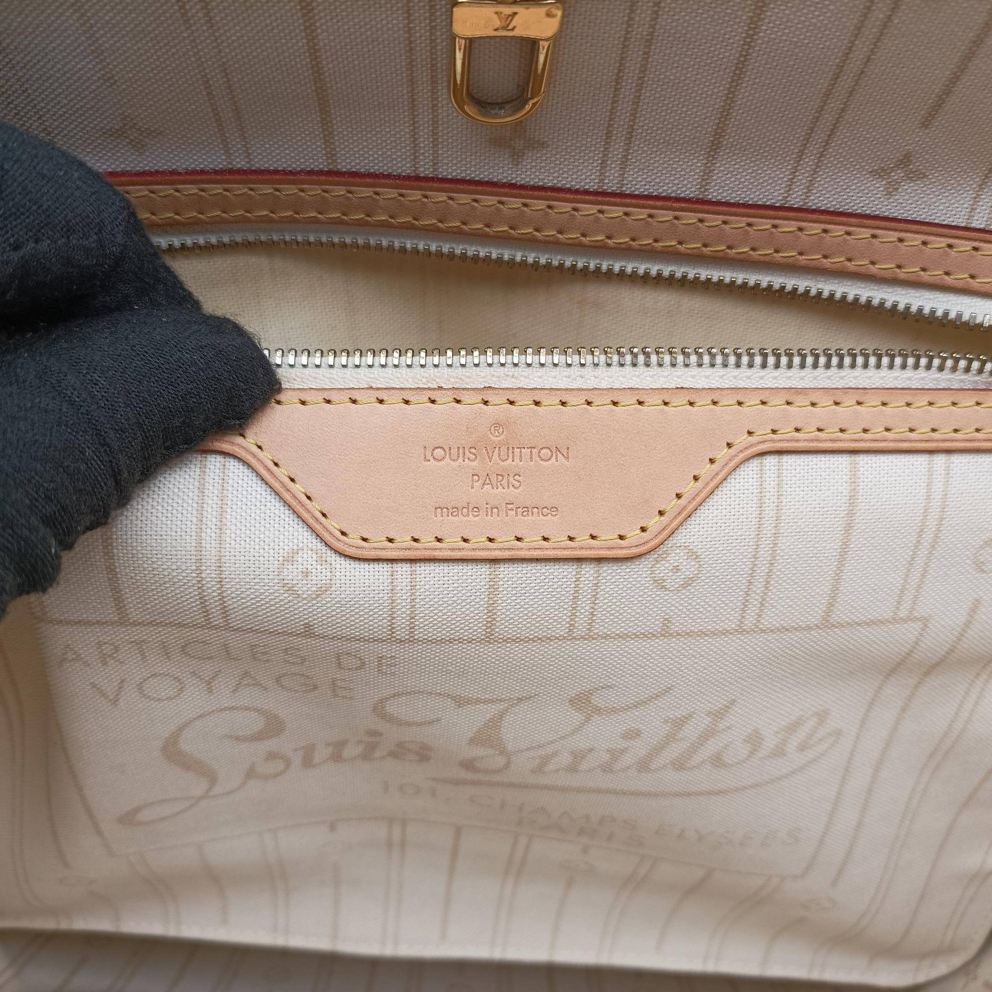 Pre-owned Louis Vuitton Neverfull MM Azur Damier Canvas N51107 handbag | stylenewstar