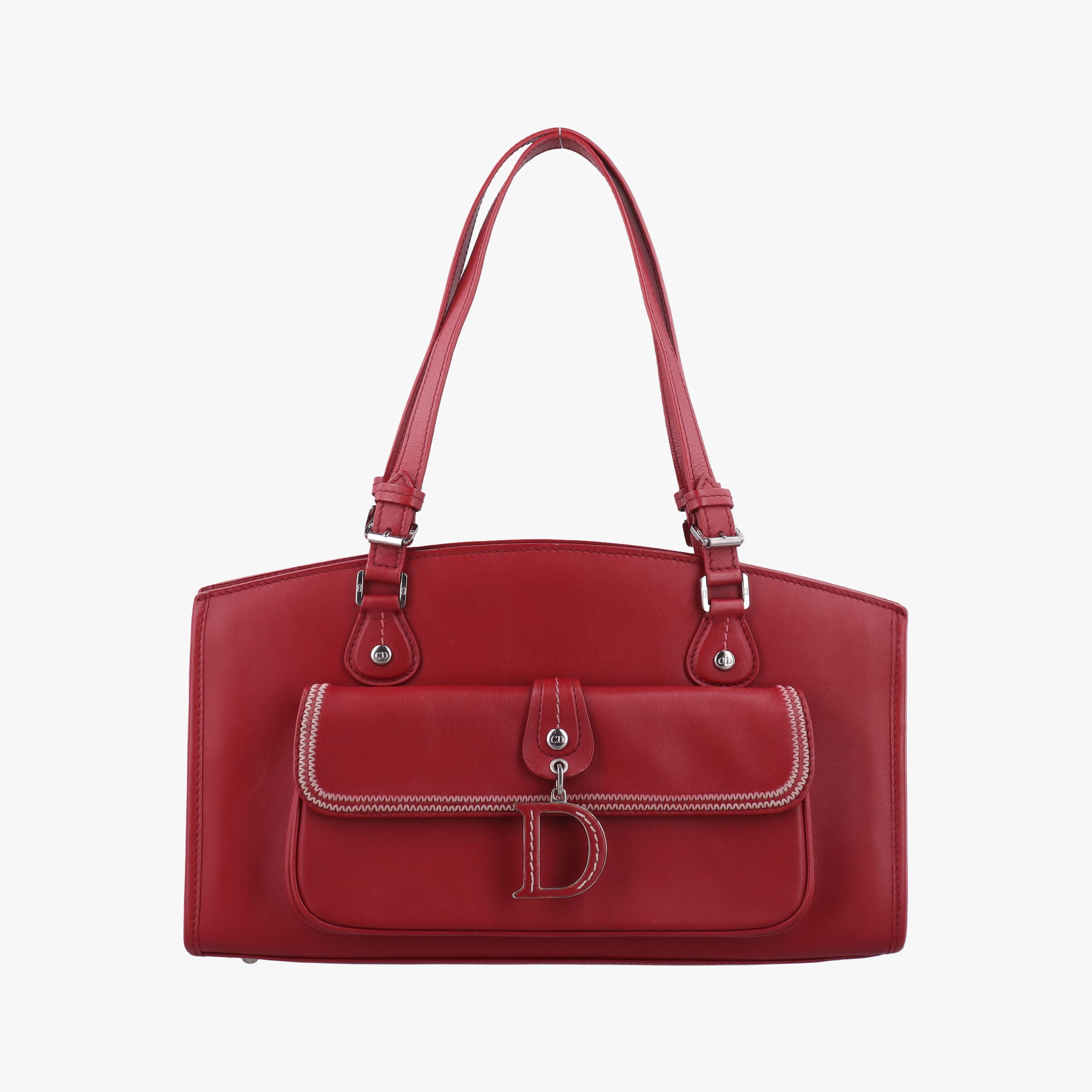 Secondhand Christian Dior D charm Red Leather  handbag | stylenewstar