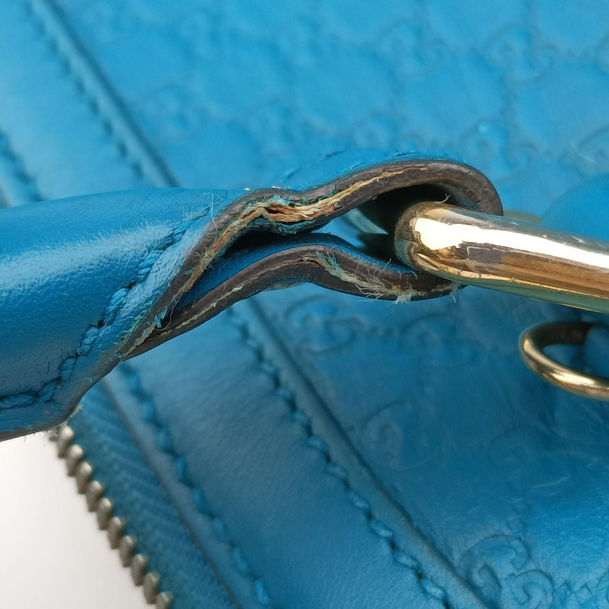 Pre-owned Gucci Microguccissima Blue Leather 449663 handbag | stylenewstar