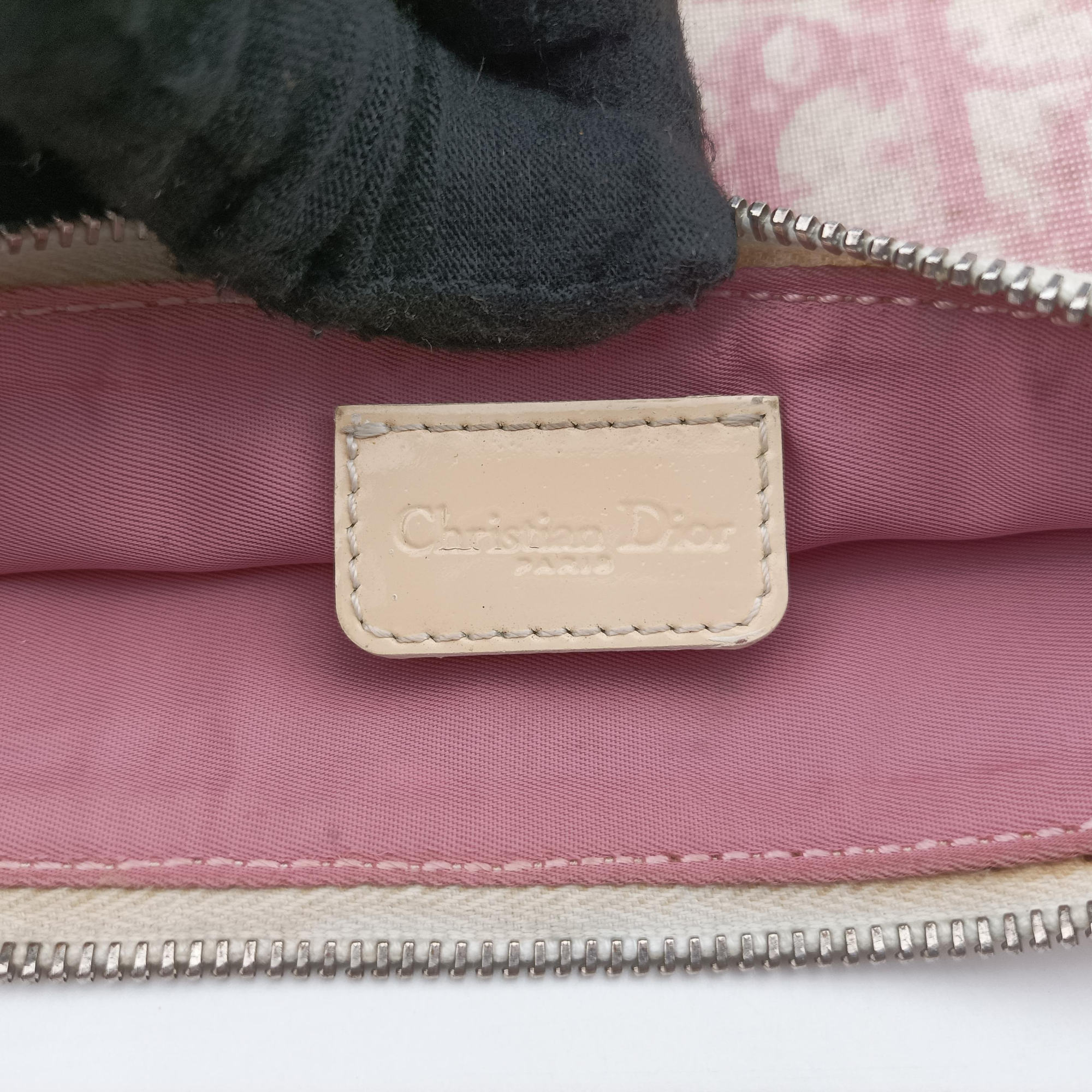 Secondhand Christian Dior Saddle Pink×White Canvas and Leather  handbag | stylenewstar